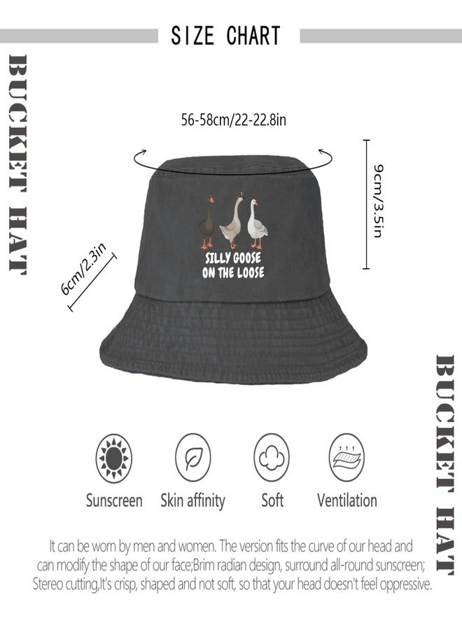 Sefgaen Funny Goose Bucket Hat - Silly Goose On The Loose - Packable Sun Hat - Cute Washable Black - Image 3